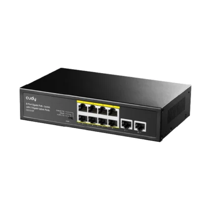 GS1010P 8-პორტიანი გიგაბიტიანი PoE+ სვიჩი 2 გიგაბიტიანი Uplink პორტით 120W