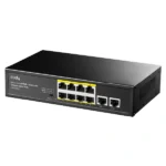 FS1010P 8-პორტიანი PoE+ სვიჩი 10/100M, 2 Uplink პორტით 120W